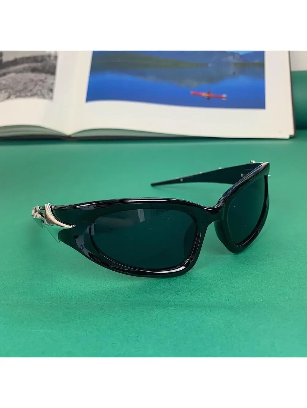 Y2k Cyber Style Futuristic Star Black Grunge Sunglasses